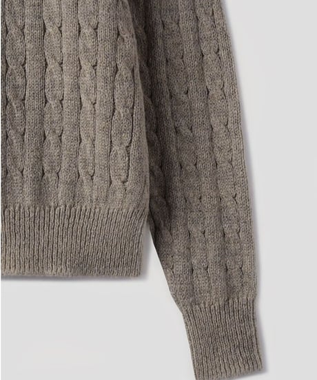 cable knit crew neck cardigan　NL2131