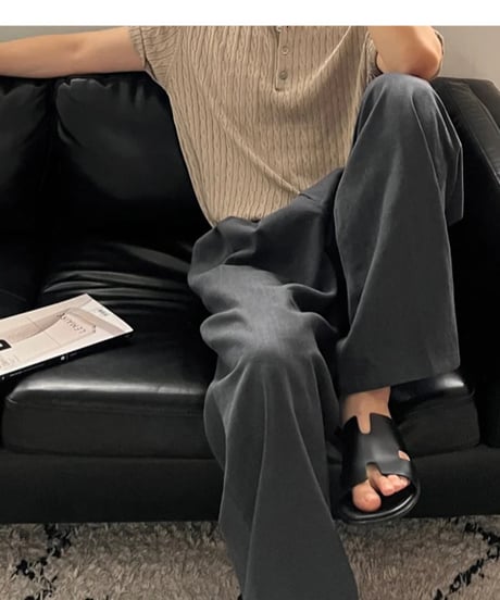 wide taper pleated pants /5color  NL2393