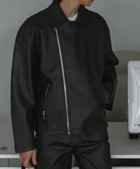 oversized faux leather riders jacket　NL2089