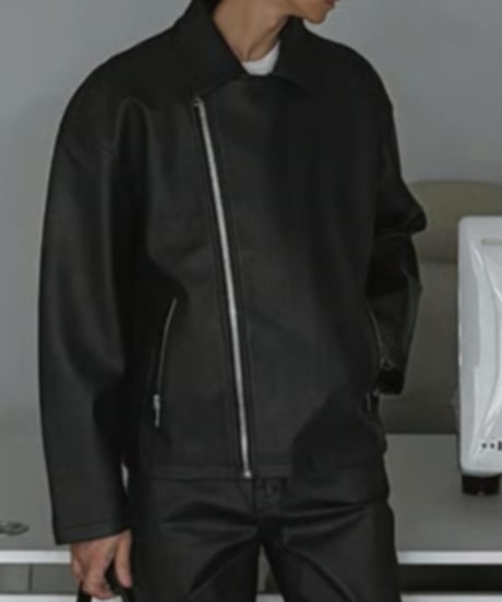 oversized faux leather riders jacket　NL2089