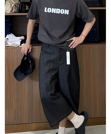 cropped barrel leg denim pants　NL2338