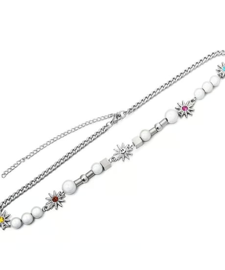 color gem star pearl necklace　NL2245