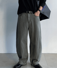 loose fit wide denim pants /2color　NL2357