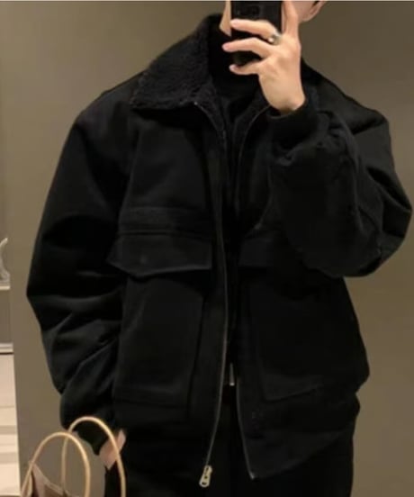 velvet zipup bomber jacket /2color　NL2096