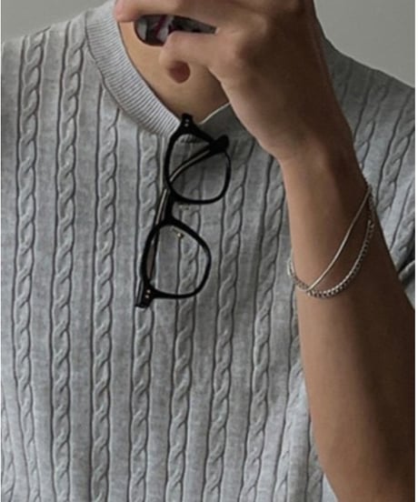 texture short sleeve knit sweater/３color　NL2397