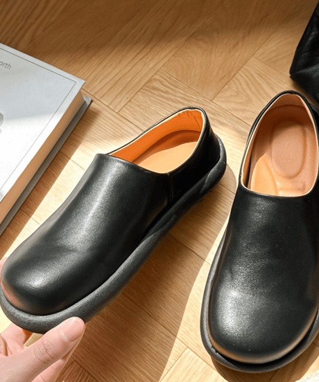 unisex minimal puff mule shoes /3color　NL2378