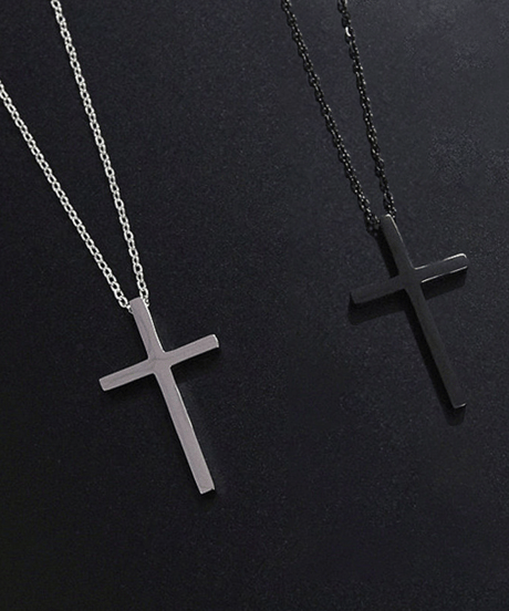 minimalist sleek cross pendant necklace /2color　NL2248