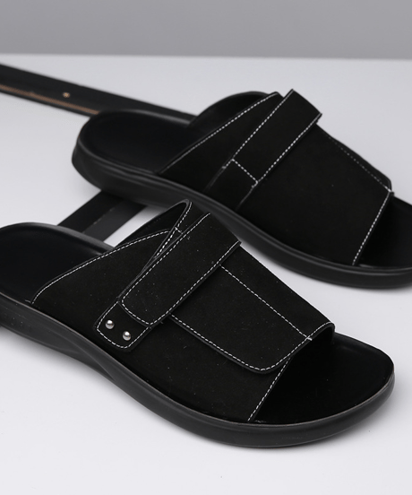 minimalist suede adjustable slides /3color　NL2382