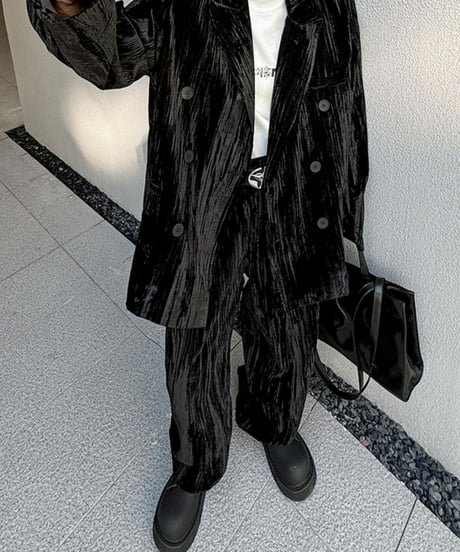 velvet  wide suit set-up　NL2029