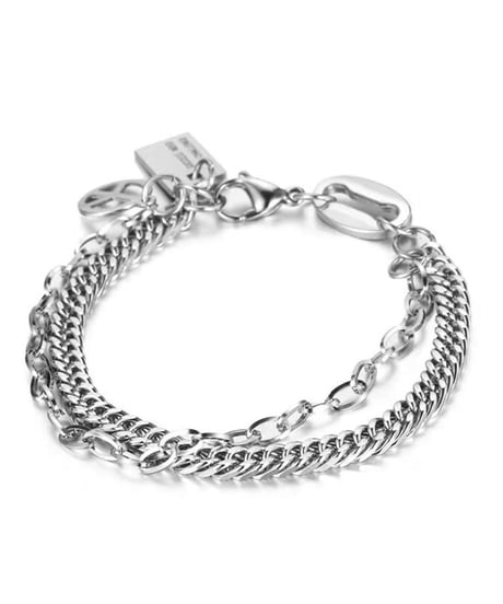 peace charm layered curb chain bracelet　NL2251