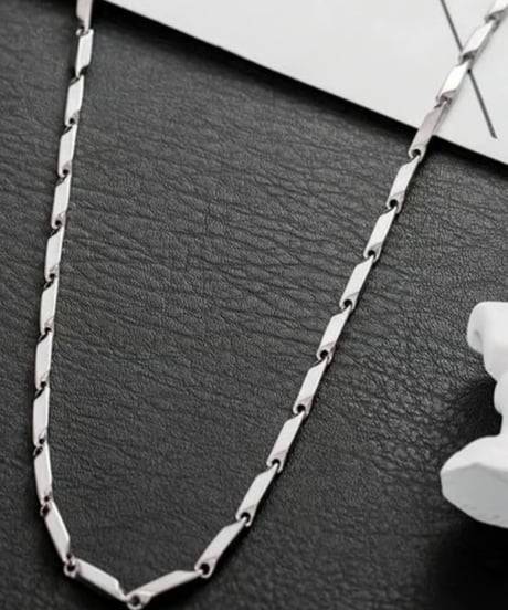 bar link silver necklace　NL2204
