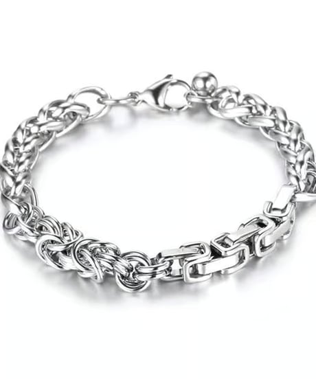silver mixed chain bracelet　NL2232