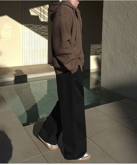 wide leg cotton tuck pants /2color　NL2150