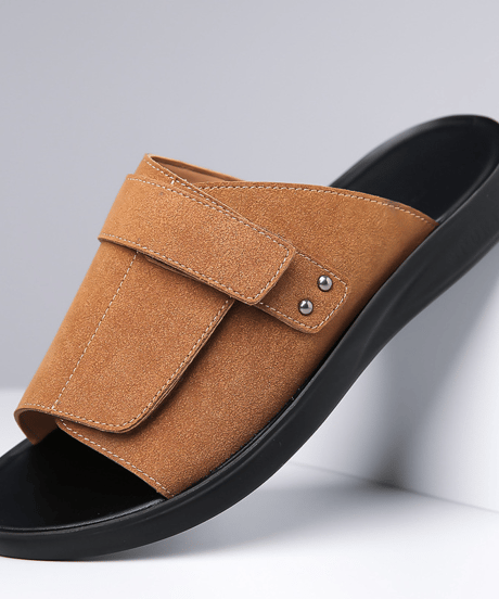 minimalist suede adjustable slides /3color　NL2382
