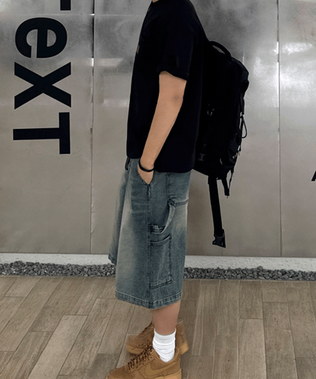 vintage carpenter denim shorts/tee　NL2407