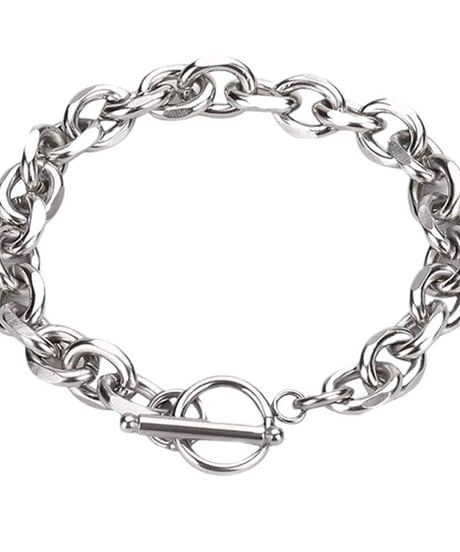 silver toggle chunky chain bracelet　NL2210