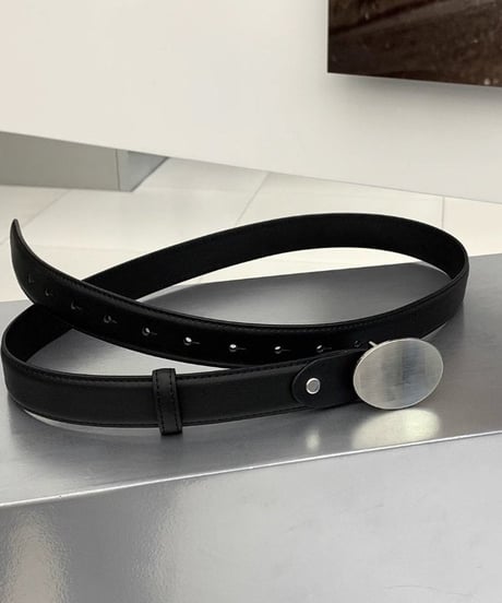 oval buckle minimalist leather belt　NL2280