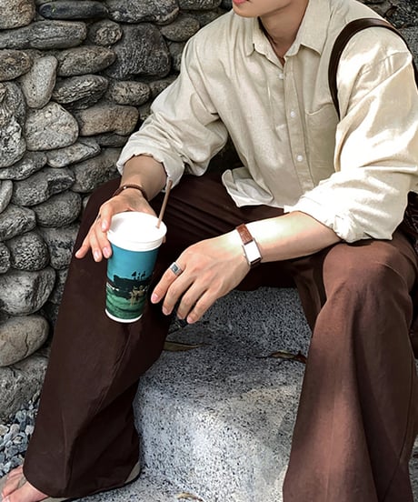 relaxed linen blend daily shirts　NL2144