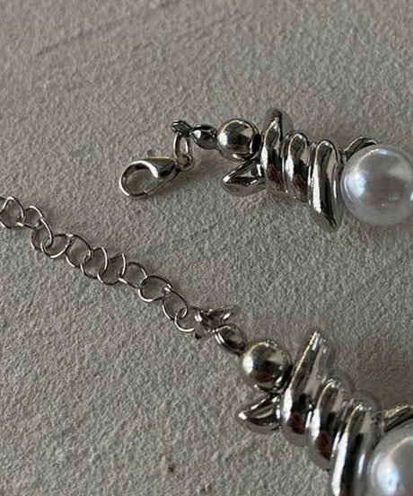 barbed wire pearl necklace　NL2197