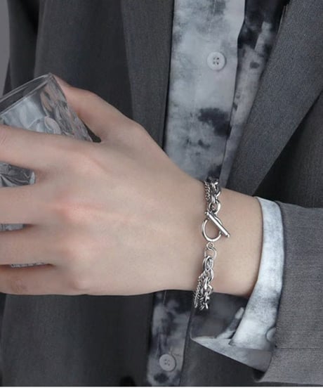 double chain t-bar bracelet　NL2233