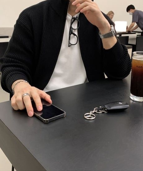 zip up knit cardigan /2color　NL2337