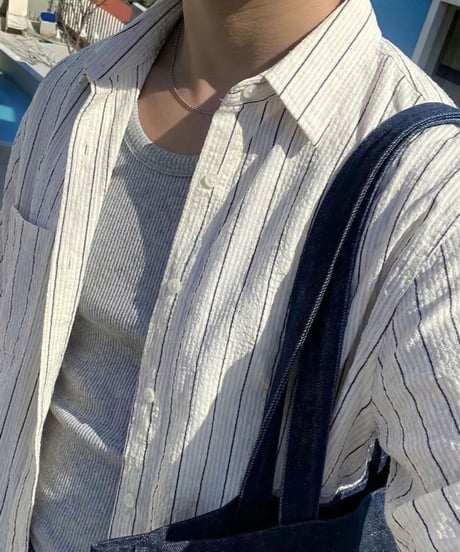relax fit stripe long sleeve shirt　NL2335