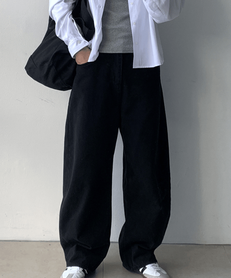 loose fit wide denim pants /2color　NL2357
