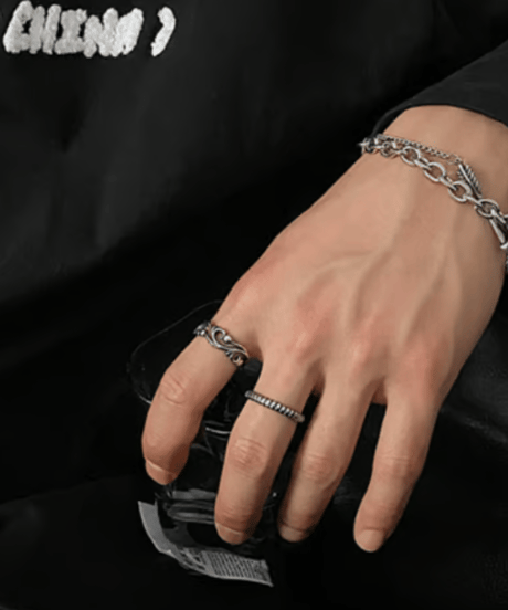 elegant curve silver ring　NL2188