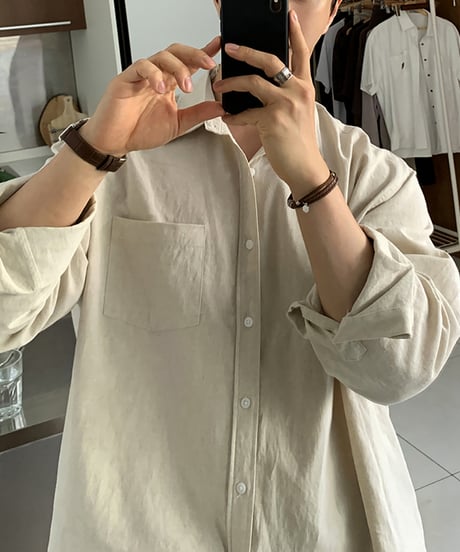 relaxed linen blend daily shirts　NL2144