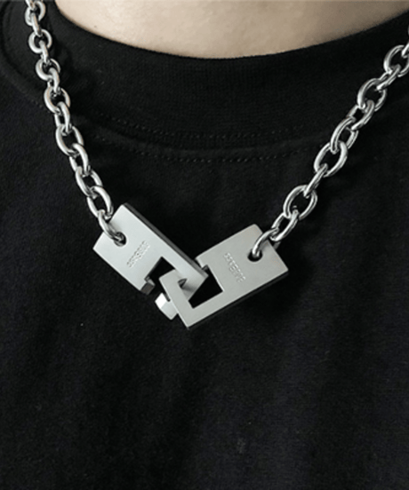 industrial interlocking chain necklace　NL2184