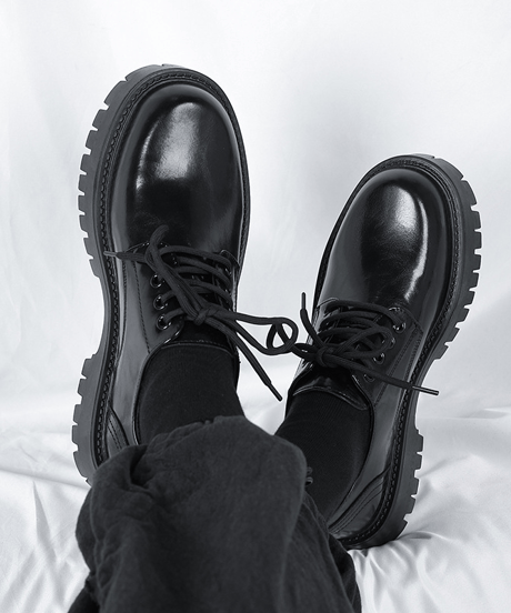 chunky sole derby shoes black　NL2358
