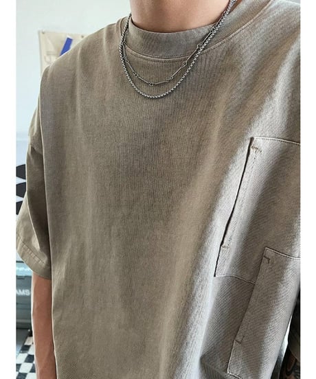 layered mix chain necklace silver　NL2259