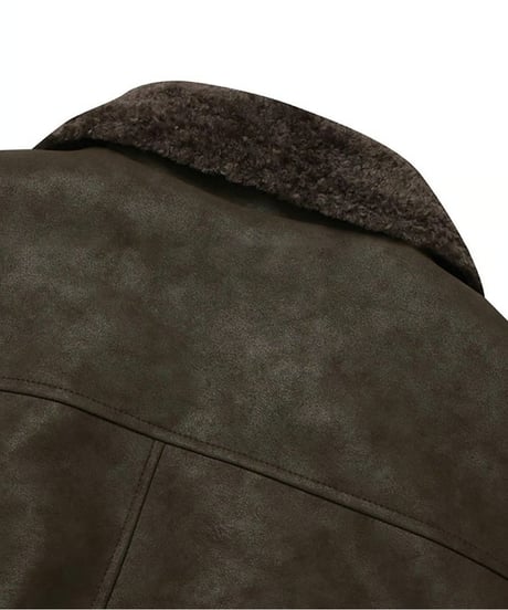 fake suede boa collar jacket　NL2104