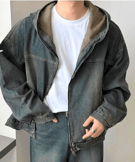 vintage wash oversized denim setup　NL2302