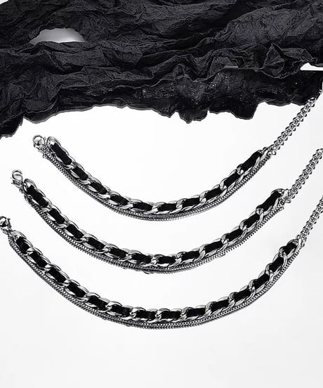 leather double chain bracelet　NL2178