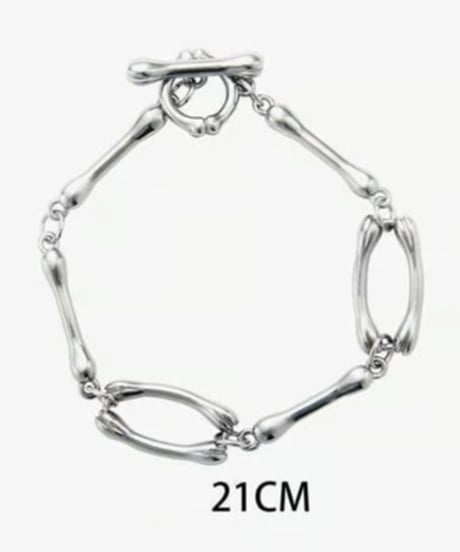 silver bone link toggle bracelet　NL2264