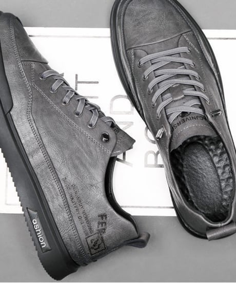 casual leather sneakers standard & warm fur lined /3color　NL2370
