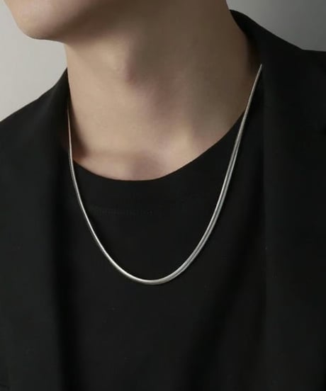 sleek silver snake chain necklace　NL2206