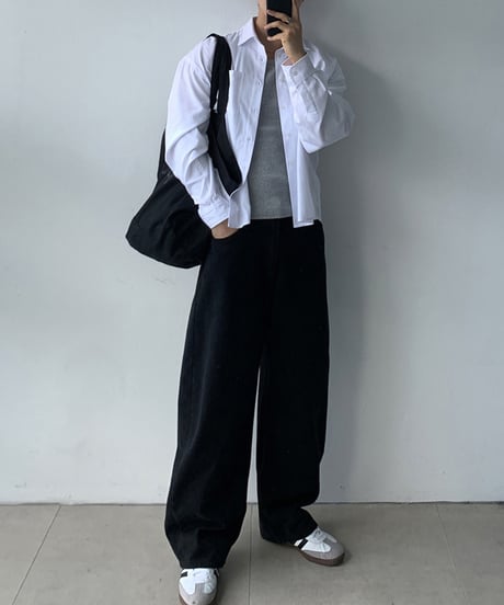 loose fit wide denim pants /2color　NL2357
