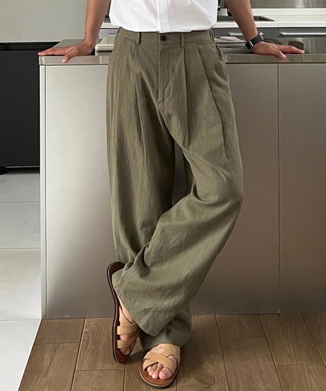 wide taper pleated pants /5color  NL2393