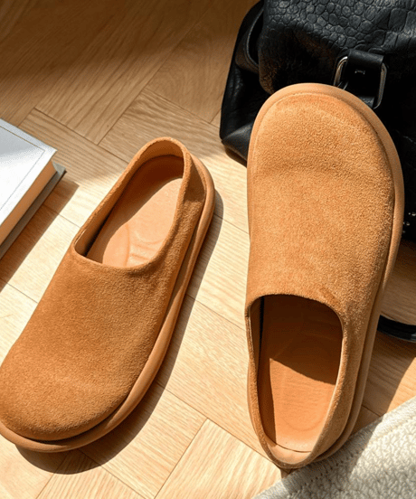 unisex minimal puff mule shoes /3color　NL2378