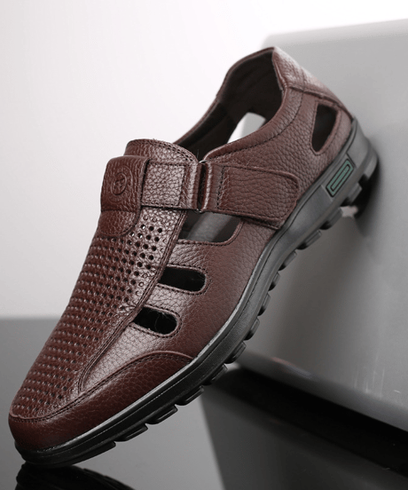 mens leather closed toe sandals /2color　NL2383