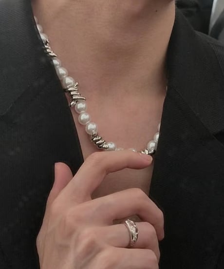 barbed wire pearl necklace　NL2197