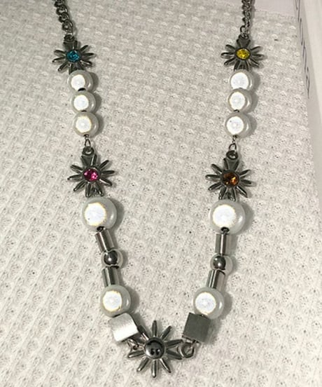 color gem star pearl necklace　NL2245