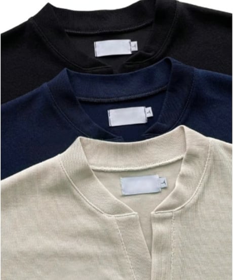henley neck polo shirt /3color　NL2115