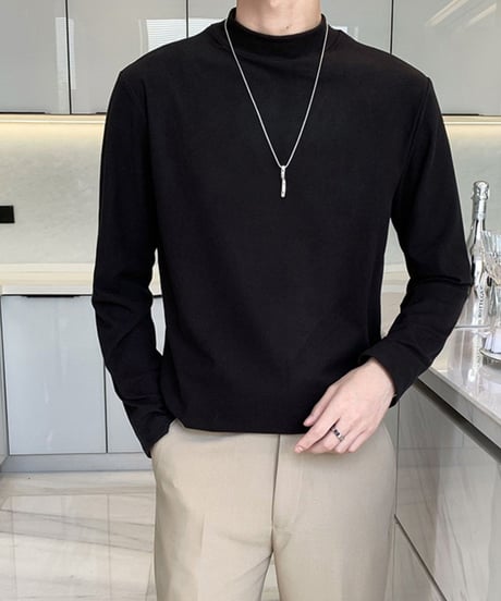 basic mock neck long sleeve tee /6color　NL2079