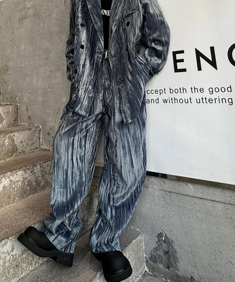 velvet  wide suit set-up　NL2029