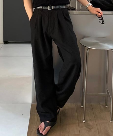 wide taper pleated pants /5color  NL2393