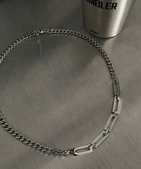modern block curb chain necklace　NL2187