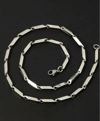 bar link silver necklace　NL2204